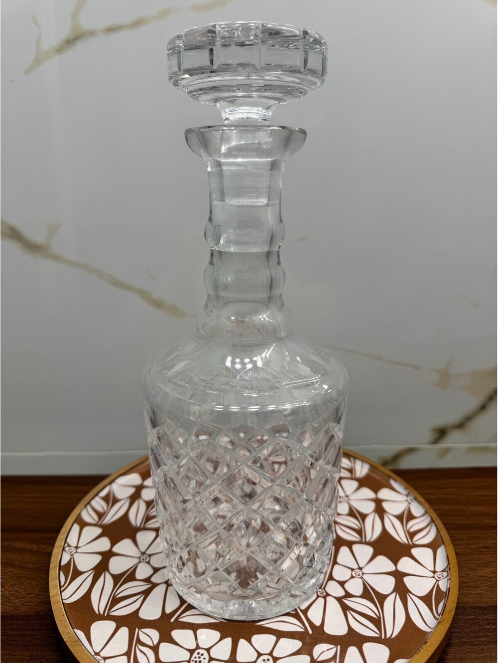 Vintage Waterford Crystal Decanter with Stopper Alana Diamond Cut Liquor Glass